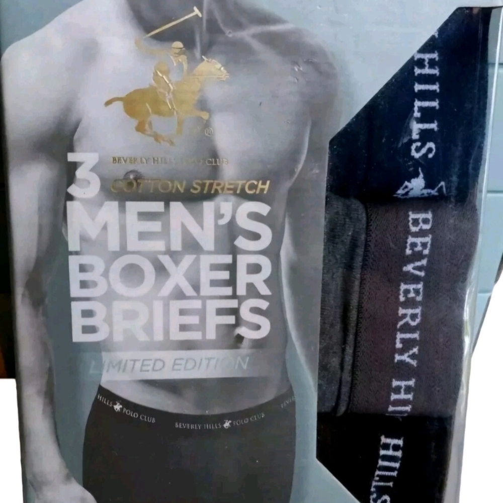 Beverly Hills Polo Club Black Men's Boxer Briefs, L